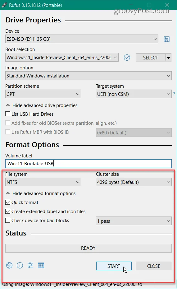 Sådan opretter du et Windows 11 bootbart USB-drev med Rufus