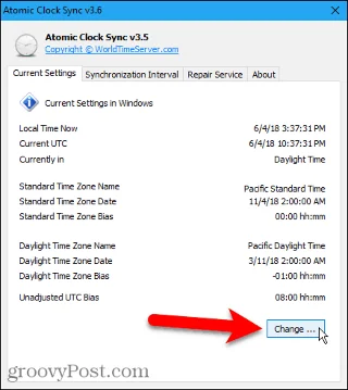 Hur man synkroniserar klockan i Windows 10 med Internet eller Atomic Time