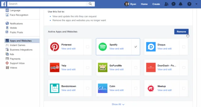 Hur man tar bort länken till Spotify från ditt Facebook-konto