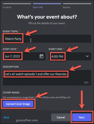 Hur man skapar ett evenemang på Discord