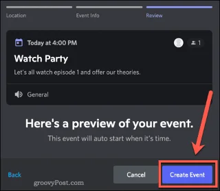 Hur man skapar ett evenemang på Discord