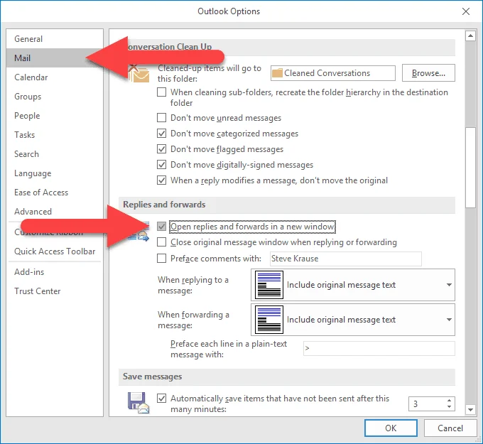 Så här konfigurerar du Outlook för att öppna svar och vidarebefordra i pop-out-fönster