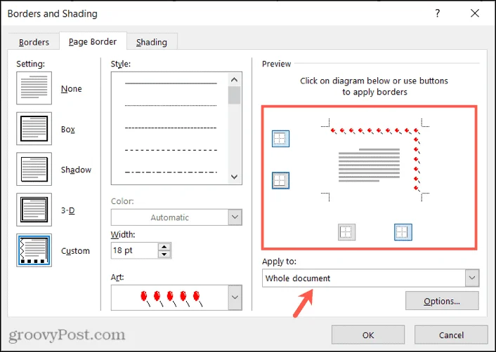 Sådan tilføjes kant til en side i Microsoft Word