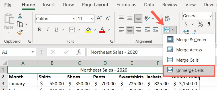 Hur man sammanfogar och tar bort celler i Microsoft Excel
