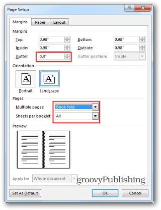 Hur man skapar häften med Microsoft Word 2013