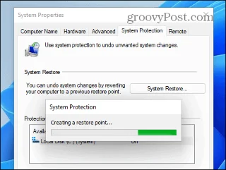 Hvordan lage et gjenopprettingspunkt på Windows 11