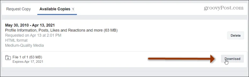 Hur man laddar ner en kopia av alla dina Facebook-bilder, videor och data