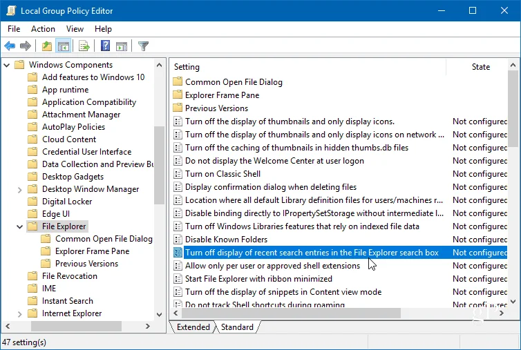 Sådan ryddes, slettes eller deaktiveres Windows 10 File Explorer-søgehistorik