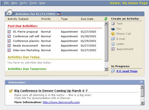Administrere kalenderen i Microsoft CRM