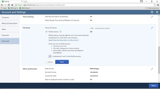 Delo z več valutami v QuickBooks Online