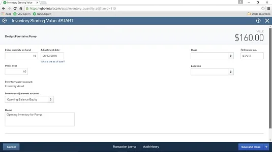 A készletelemek információinak módosítása a QuickBooks Online-ban