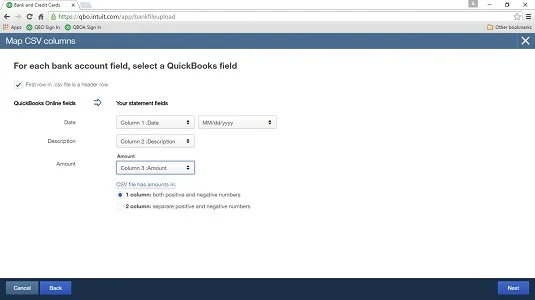 Banki tranzakciók importálása a QuickBooks Online-ba Excel segítségével