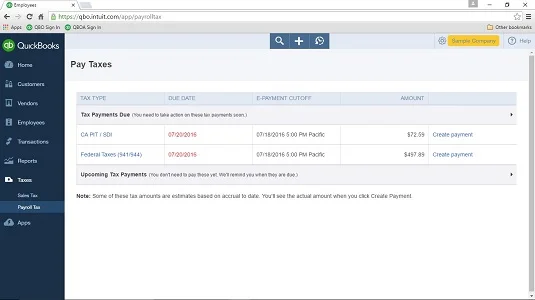 Управление на данъци върху заплатите в QuickBooks Online