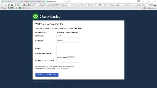 Új felhasználó beállítása a QuickBooks Online Accountant alkalmazásban