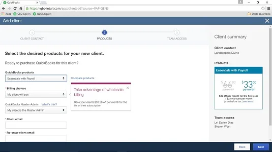 Hogyan hozzunk létre QuickBooks online céget egy ügyfél számára