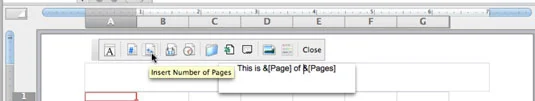 Excel 2011 darbam ar Mac: darbs ar galvenēm un kājenēm darbgrāmatās