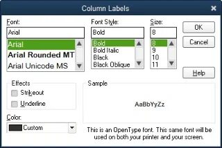 A jelentés betűtípusainak és számainak formázása a QuickBooks 2017-ben