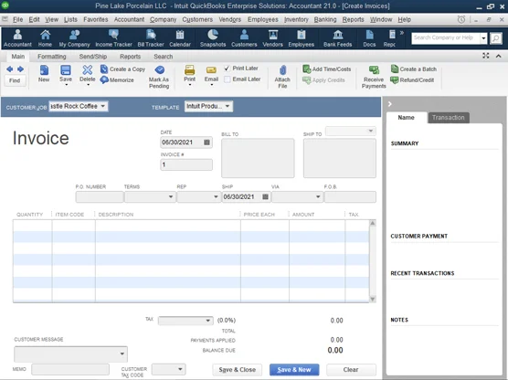 Hogyan készítsünk számlákat a QuickBooks 2021-ben