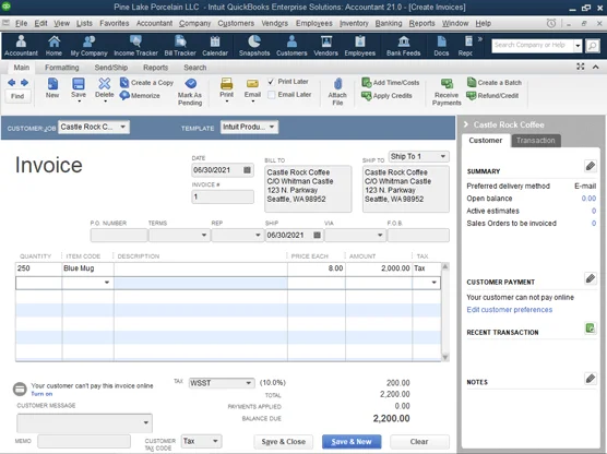 Hogyan készítsünk számlákat a QuickBooks 2021-ben