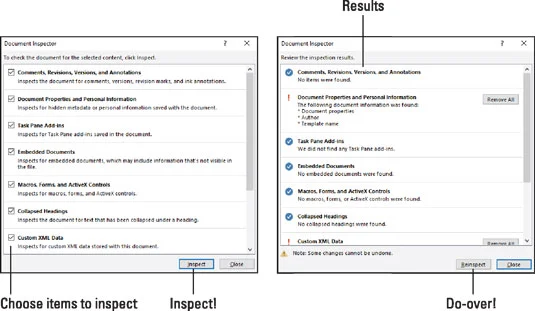 Word 2016 i Inspektor dokumenata