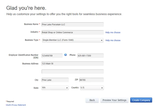 QuickBooks 2021 Express Setup