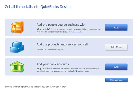 QuickBooks 2021 Express Setup
