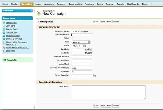 Hvordan lage kampanjer i Salesforce