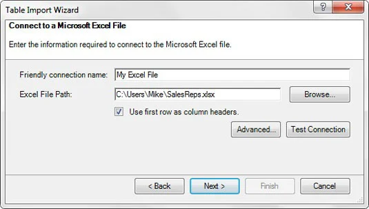 Last inn data til Power Pivot fra eksterne Excel-filer
