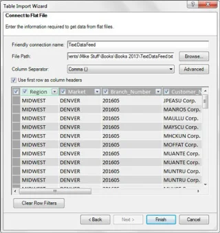 Last inn data til Power Pivot fra tekstfiler