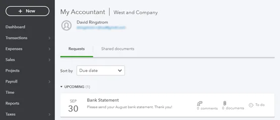 Hogyan dolgozzunk egy QuickBooks Online Client's Company-ban