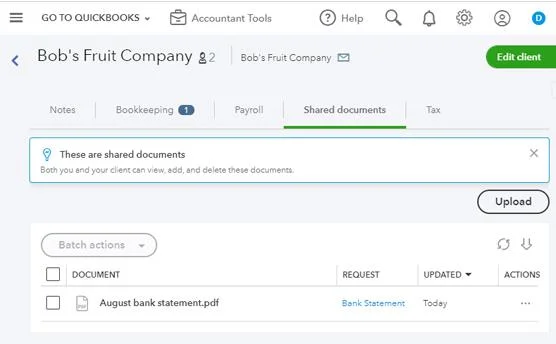 Hogyan dolgozzunk egy QuickBooks Online Client's Company-ban