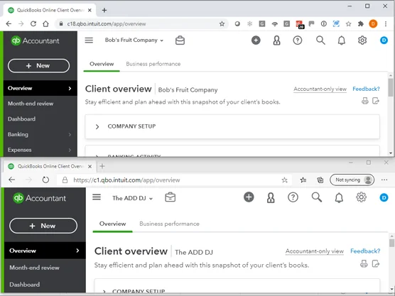 Hogyan dolgozzunk egy QuickBooks Online Client's Company-ban