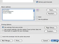 Kā adresēt aploksnes programmā Word 2008 darbam ar Mac