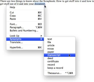 Kā lietot Word 2008 darbam ar Mac tēzauru