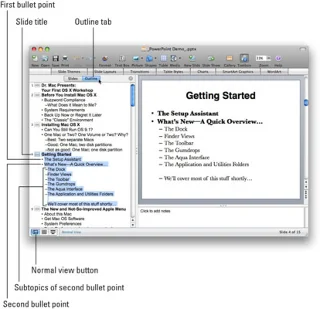 PowerPoint prezentācijas plānošana programmā Office 2008 darbam ar Mac