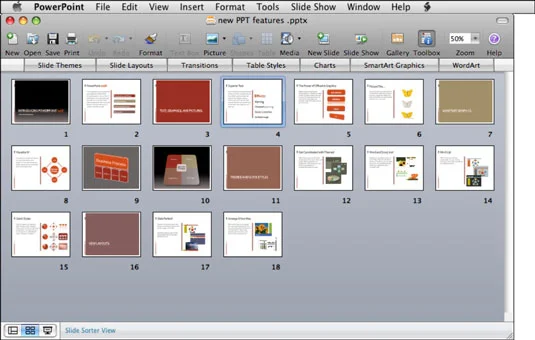 Kā skatīt slaidus programmā PowerPoint 2008 for Mac