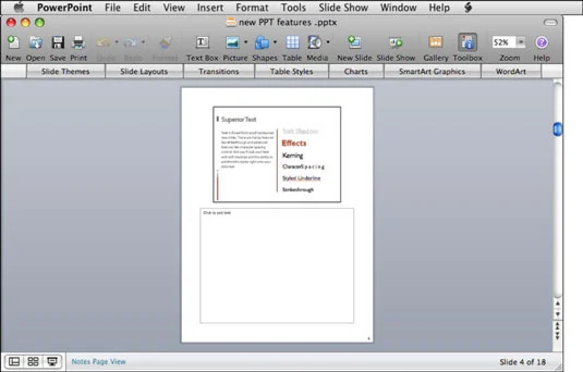 Kā skatīt slaidus programmā PowerPoint 2008 for Mac