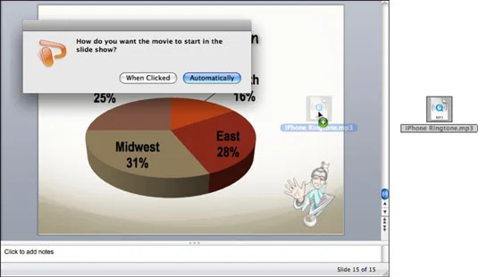 Attēlu un skaņu pievienošana PowerPoint for Mac slaidiem