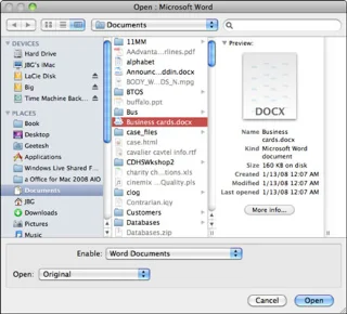 Failu atvēršana programmā Office 2011 darbam ar Mac