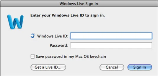 Prijava in upravljanje SkyDrive v Office 2011 za Mac