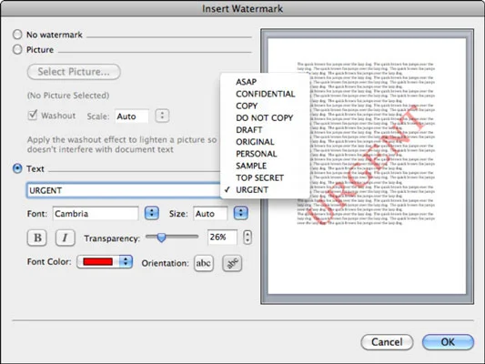 Lapas fona un apmaļu formatēšana programmā Word 2011 darbam ar Mac