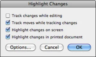 Kā izsekot izmaiņām programmā Word 2011 for Mac