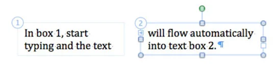 Word 2011 za Mac: povezovanje polj z besedilom v pogledu postavitve za objavljanje