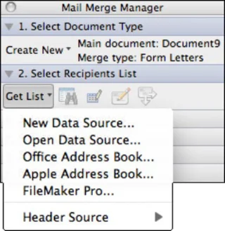 Word 2011 darbam ar Mac: datu aizpildīšana pasta sapludināšanai