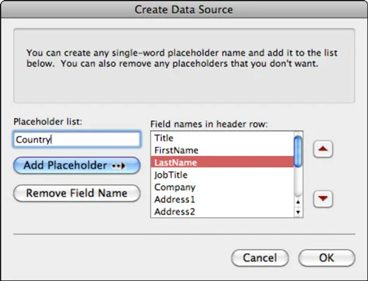 Word 2011 darbam ar Mac: datu aizpildīšana pasta sapludināšanai