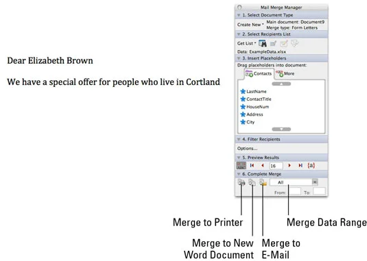 Word 2011 za Mac: Izdelava pisem obrazca za spajanje pošte