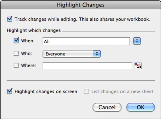 Excel 2011 za Mac: Sledite spremembam na delovnem listu