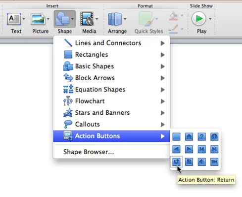 Satura ievietošana PowerPoint slaidā programmā Office 2011 darbam ar Mac