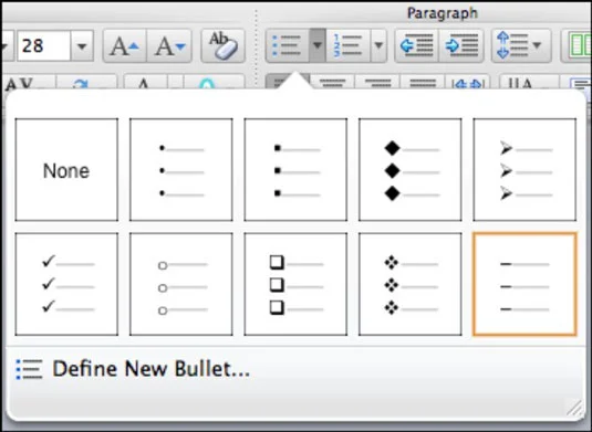 Darbs ar teksta vietturi programmā PowerPoint 2011 for Mac