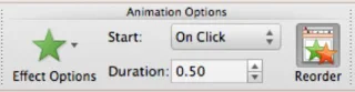 Možnosti animacije PowerPoint v programu Office 2011 za Mac